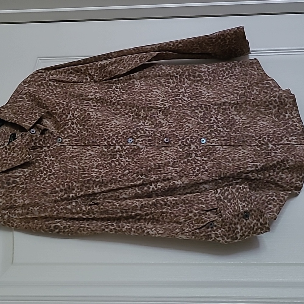 Talbot's Size 8 Animal Print Button Down Blouse